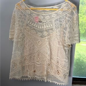 Elegant Lace Cream Top